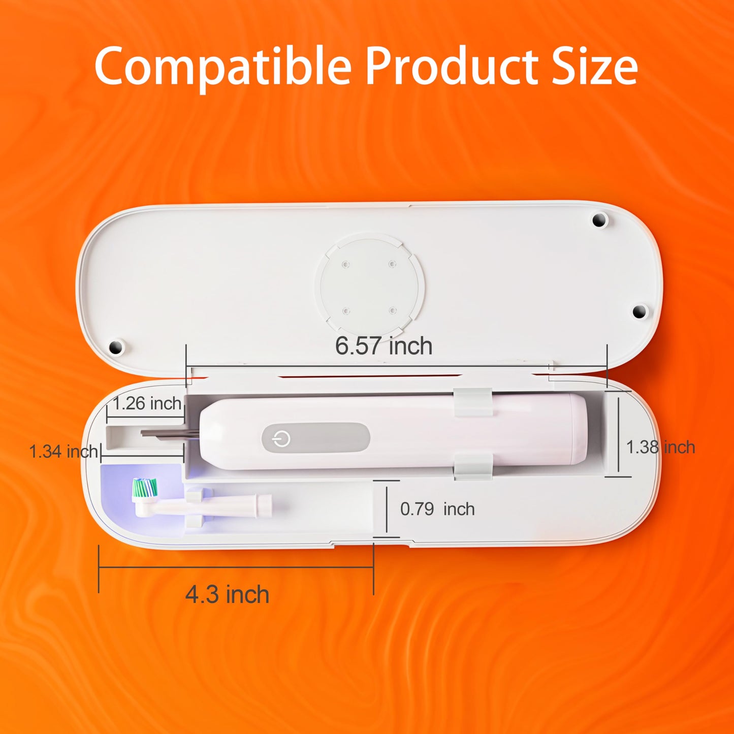 iHave Toothbrush Sanitizer for Electric Toothbrushes, Portable UV Toothbrush Travel Case with Auto-Cycle Disinfection & 100-Day Standby for Travel, Vacation & Camping (Case Only - No Toothbrush)