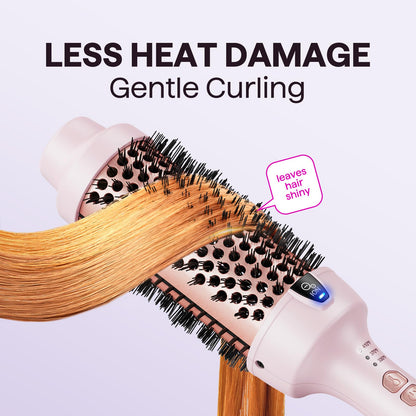 Wavytalk Updated Version Thermal Brush, 1.5 Inch Negative Ion Blowout Express Thermal Round Brush Creates Salon-Quality Blowouts, lonic Frizz Reduction Makes Hair Shinier & Smoother (Millennial Pink)