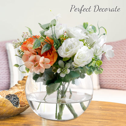 Clear Bowl Glass Vase Bubble Glass Round Vase Clear Bubble Planter Terrarium Fish Bowl Vase for Wedding Event Home Decor Flowers Fish(6 Pcs,4.5 x 3.7 x 5.9 Inch)