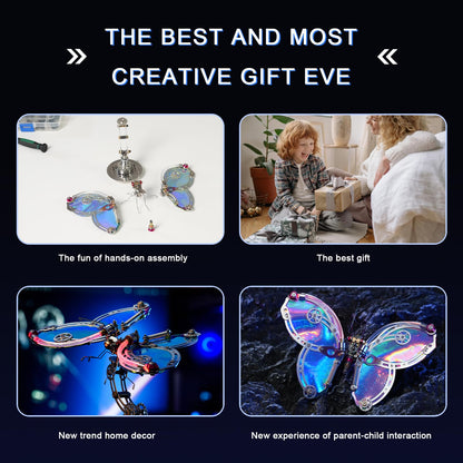Arcynix Mostarle Cyberpunk Phantom Butterfly 3D Metal Puzzle Kit 243 Piece Adult Craft Kit LED Light Model for Teens and Adults 3D Puzzles and Metal Earth Models Perfect DIY Gift