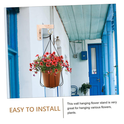 VOSAREA 2pcs Wooden Plant Hooks Heavy-Duty Wall Mount Plant Hangers for Indoor and Outdoor Hanging Planters Ceiling and Wall Bracket Supports