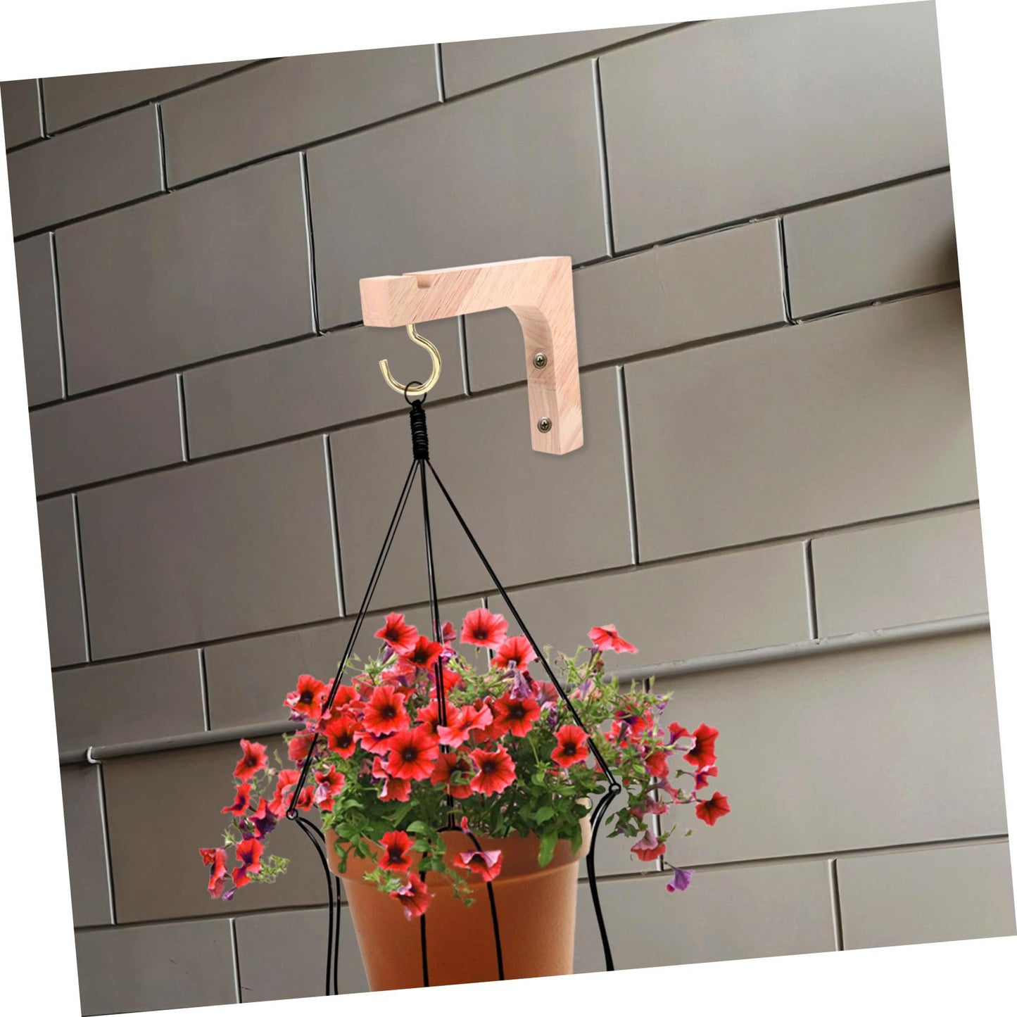 ARTIBETTER Wooden Plant Hangers 2pcs Planter Hooks for Wall Heavy-Duty Indoor Outdoor Hanging Plant Brackets Flowerpot Holders Suitable for Garden Patio