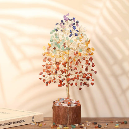 DUQGUHO Chakra Tree of Life 7 Chakra Healing Crystal Tree Feng Shui for Positive Energy Meditation Home Office Decor Good Luck Spiritual Gifts for Women
