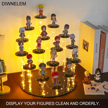 DIWNELEM 16 Tier Acrylic Cupcake Stand Display Riser Holder for Cupcakes, Collectibles, Figures, Comestics, Perfumes, Jewelry - Black Acrylic Display Stand Organizer
