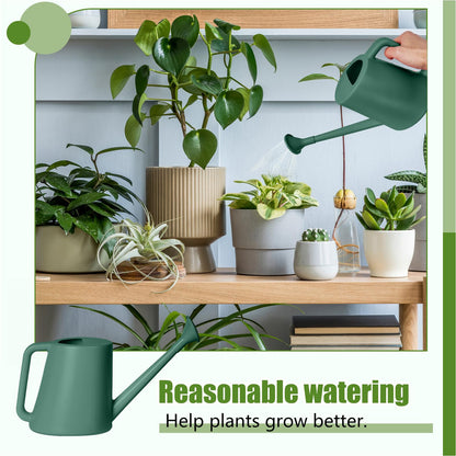 ZXJ Plant Watering Can - for Indoor and Outdoor Home Garden Plants - with Long Spout - Blackish Green - 1/2 Gallon
