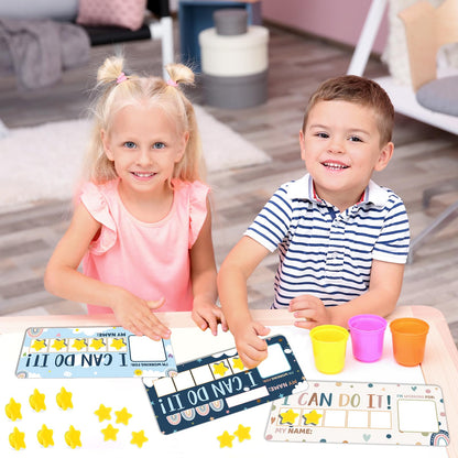 3 Sets Magnetic Rewards Chart for Kids I Can Do It Token Board Boho Rainbow Behavior Chart at Home Positive Star and Customization Goal Box Incentives for Teacher Essentials Elementary Classroom
