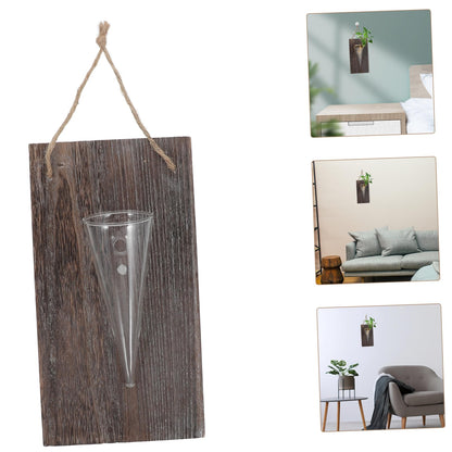 Garneck Wall Hanging Terrarium Planter Hydroponic Glass Vase Board Decorative Plant Holder for Floral Arrangements Home and Office