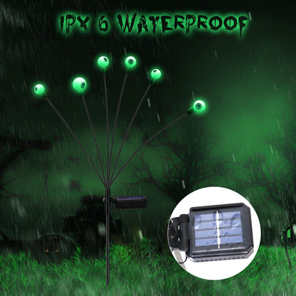 Halloween Decorations Outdoor Eyeball Lights, 2 Packs 12 LEDs Solar Halloween Pathway Lights Swaying by Wind, Waterproof Solar Halloween Stake Lights for Garden Yard Porch Patio Pathway