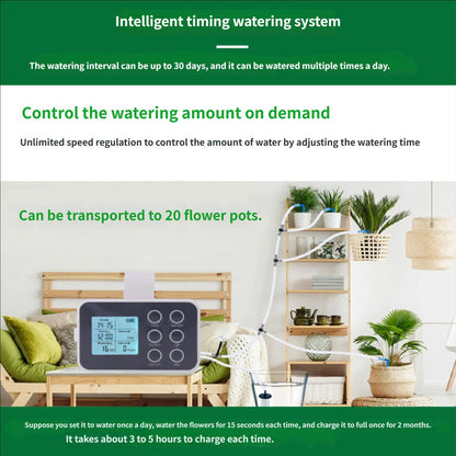 Adjustable Drip Irrigation Set for Housegreens with 15 or 20 Outlets and 300 Seconds Watering Duration ABS Automatic Plant Irrigator