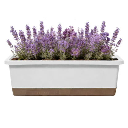 Rectangular Flower Planter - Automatic Water Supply Container, Root Hydration Growing Box, Indoor Outdoor Gardening Pot | Indoor Patio Balcony for Outdoor Patio Balcony
