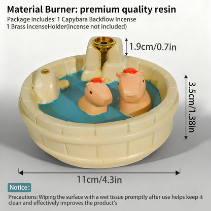 MOUGIGI White Capybara Backflow Incense Holder - Adorable Unique Design with Waterfall Effect for Relaxation & Aromatherapy | Perfect for Energy Cleansing,Yoga,Meditation,Zen Spaces, and Altar Decor