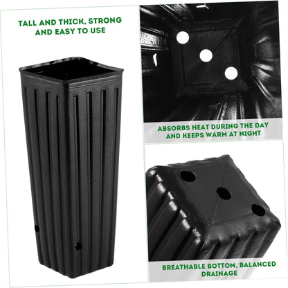 Yardwe 60 Pcs Tree Pots, 11.41" Tall Plastic Plant Nursery Containers with Plant Labels, Black Seedling Pots for Indoor Outdoor Gardening