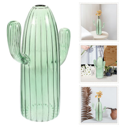 GALPADA Cactus Shaped Glass Hydroponic Vase Small Decorative Terrarium Plant Vase for Desktop Home Décor and Flower Arrangement