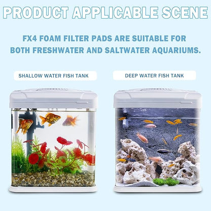 Podoy Fx4 Foam Filter Pads Replacement Compatible with Fluval FX5 / FX6 Canister Filter, Aquarium Bio Sponge Foam Filter Pads (12 Packs)