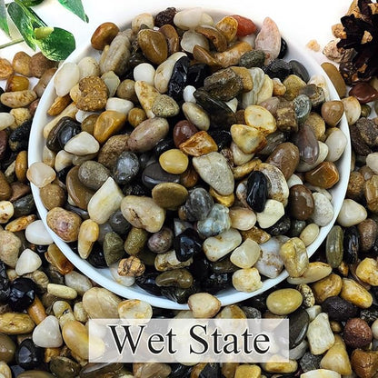 YISZM 20lbs Natural River Rocks for Plants, 3/8" Aquarium Gravel Decorative Polished Mixed Pebbles for Fish Tank, Gardening, Flower Pots, Vase Fillers, Indoor Water Fountains, Landscaping
