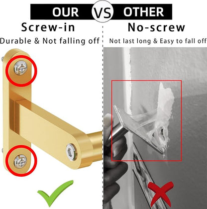 KLJKPA Gold Towel Bar, 16 Inch Towel Rack for Bathroom Wall Mounted | Heavy Duty Single Towel Rod, Space-Saving Hand Towel Holder, Stainless Steel