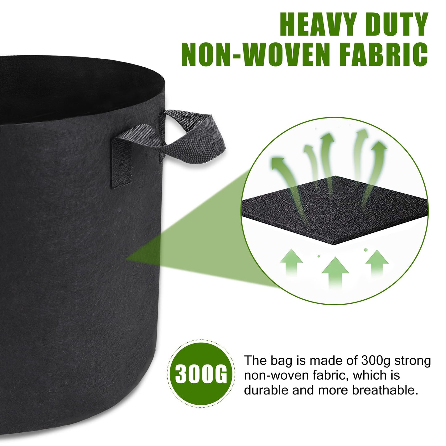OPPOLIFE 12-Pack 10 Gallon Plant Grow Bags, Heavy Duty Aeration Fabric Pots with Handles for Garden and Planting