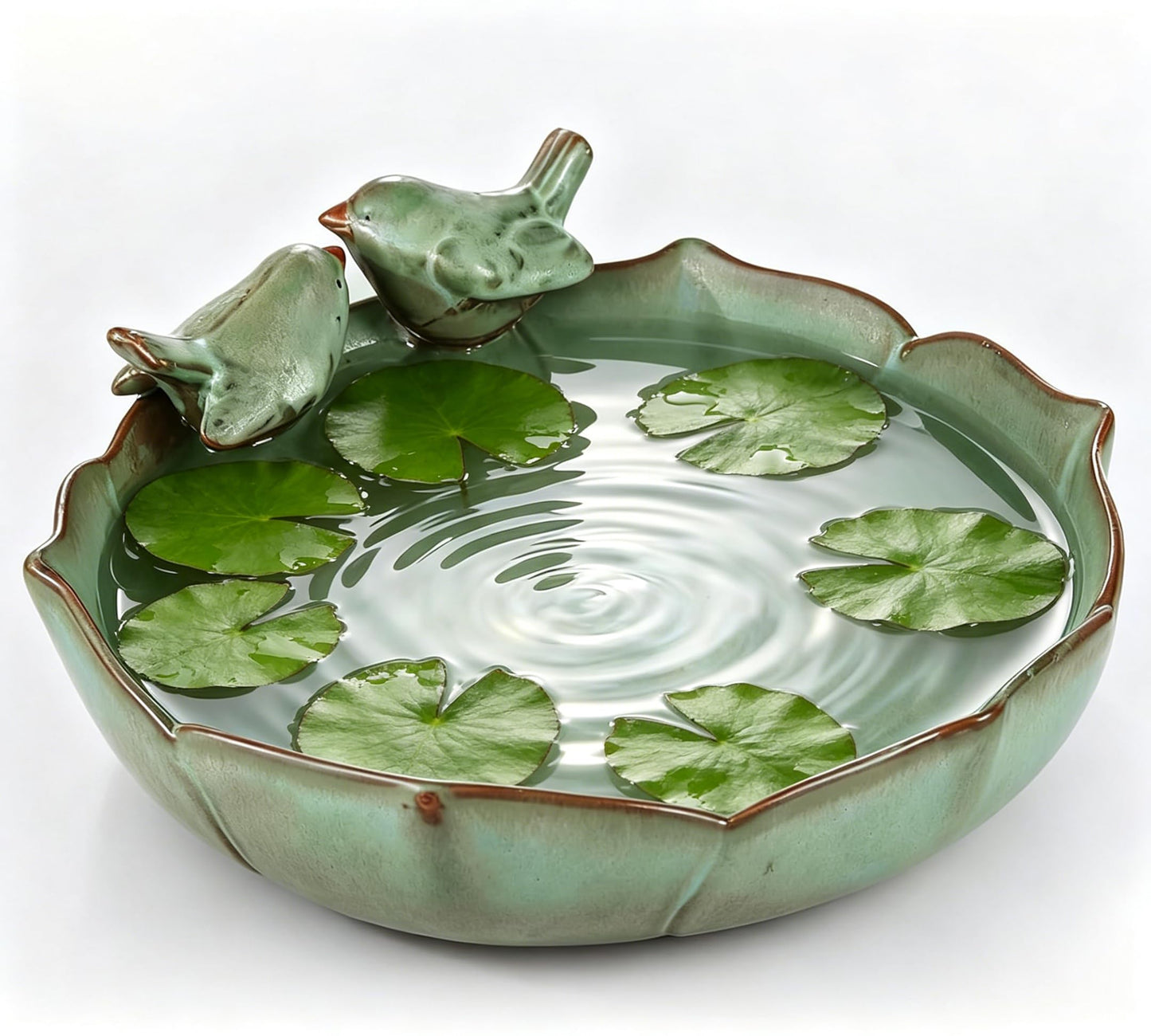 6.2x5.6x2.8in Decorative Flower Pots, Handmade Ceramic Planter, Succulent Planters, Succulent Pots with Drainage Hole for Bonsai, Small Plants & Home Decor (Dahlia Bird Design).