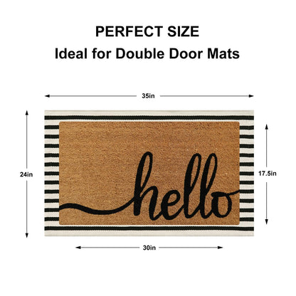 Sungea Black and White Striped Rugs 2.3'x3.6', Washable Hand Woven Front Door Rug, Reversible Outdoor Welcome Mat Foldable Layered Door Mats for Entryway Porch Decor Home Entrance