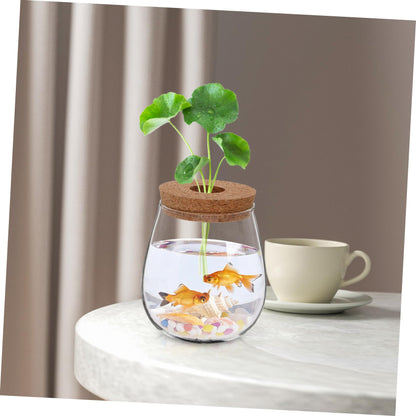 FUNOMOCYA Creative Glass Hydroponic Planter Modern Transparent Vase for Indoor Plants Elegant Desktop Propagation Terrarium Glass Aquarium for Spaces and Home Decor