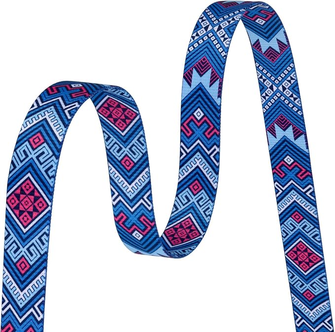 MarukoPet Dog Collar and Leash Set, Adjustable for Small Medium Large Dogs Puppy, Cute Design with Bohemia Floral Tribal Geometric Patterns Boys Girls Dog Collar(Blue Ethnic Style Set,XS)