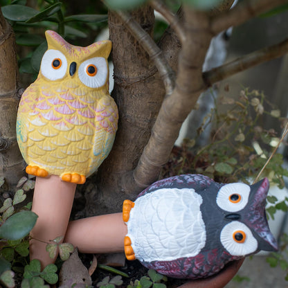 HORTICAN Owl Shaped Self-Watering Spikes - Effortless Plant Care for Your Garden, Whimsical and Charming Design for Indoor and Outdoor Plants, Keep Your Plants Hydrated While on Vacation