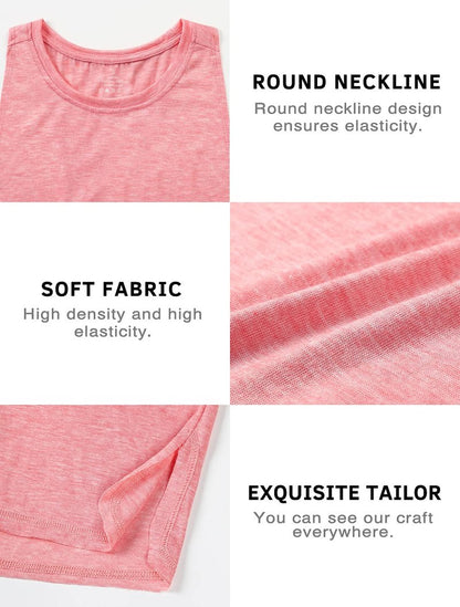 Cosy Pyro Workout Tank Tops for Women Lightweight Running Tanks Basic Gym Tops Sleeveless Athletic Yoga Shirts-4 Pack Black/Light Gray/White/Pink XL