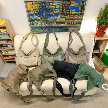 Cute Canvas Tote Bag for School/Work/Travel, Large Crossbody Messenger Bag Laptop Shoulder Bag
