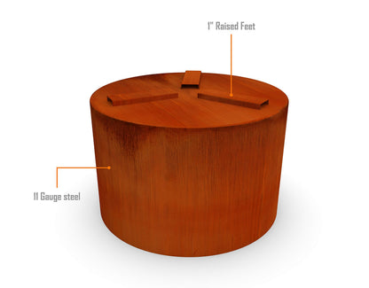 PLANTERCRAFT Corten Steel Metal Planter Box, Round Sizes, Modern Garden Steel planters for Commercial and Residential Outdoor Use.