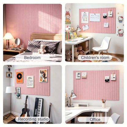 G Gamit 0.47" Thick Felt Pin Board 36"x24" Large Cork Board Alternative 6 Pack 11.81"x11.81"Felt Bulletin Board Wall Tiles Notice Board with 30 Pushpins for Home Office School(Fine-Coral Pink)