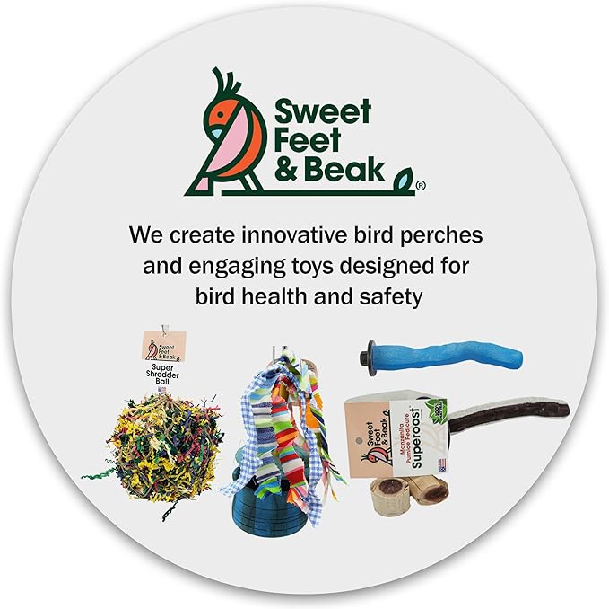 Sweet Feet & Beak Safety Pumice Bird Perch, X-Small 1/2" X 6", Lightweight Grinding Bird Perches for Cage - Bird Nail Trimming Perch for Healthy Beak & Feet - Multi-Size & Color Parrot Stand - Purple