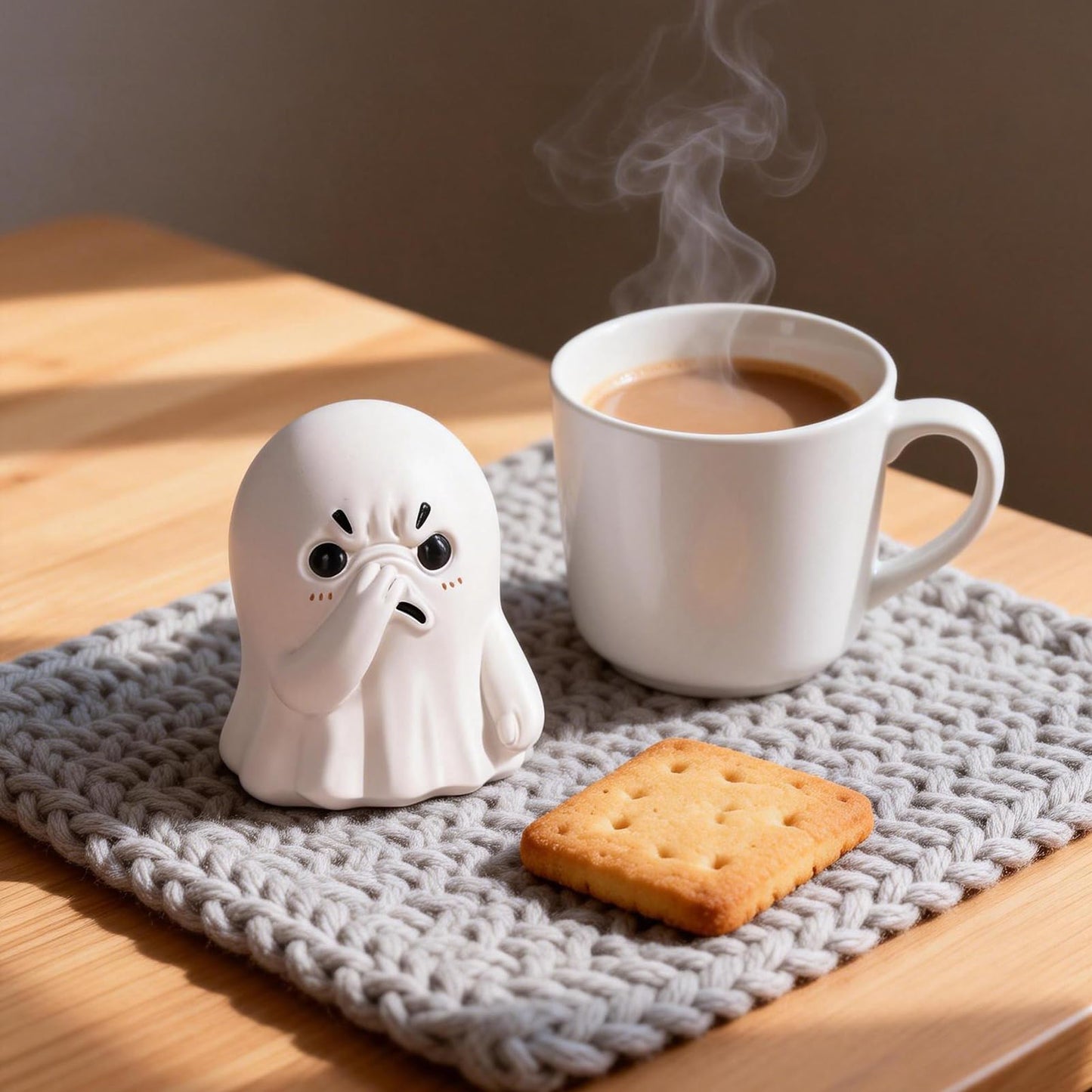 orenm Holding Nose Ghost Figurines - Cute Halloween Decor Indoor Resin Ghost Figurines,Funny Bathroom or Shelf Knick Knacks Statue,Home Bedroom Office Desk Decor Art,Gifts for Ghost Lovers