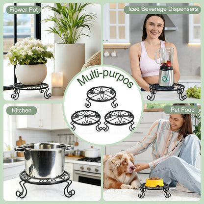 Kylinbigda Metal Plant Stand Indoor/Outdoor, Low Corner Plant Stand, Decoration Small Plant Holders for Home, Anti-Rust Iron Heavy Duty Plant Holders, Flower Pot Rack Display Shelf, Black (3 Pack)