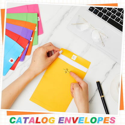 Geyee 200 Pcs 5 x 7" Clasp Manilla Envelopes Gummed Clasp Closure 28 lb Kraft Paper Envelopes for Storing or Mailing Home Business Office (Multicolor)