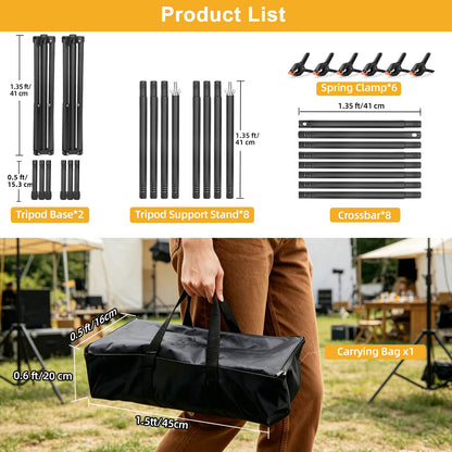 Backdrop Stand 10x7ft(WxH)- 7 Widths Photo Studio Adjustable Background Stand Support kit with Clamps,Carrying Bag for Party, Photo Booth, Banner, Events Decoration, Wedding, Photography
