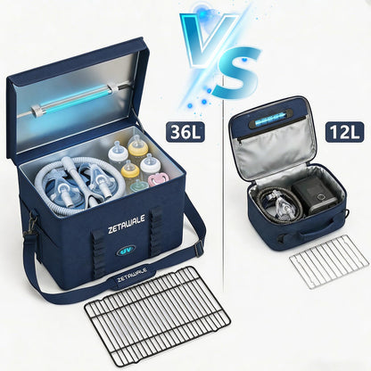 ZETAWALE UV Light Sanitizer Box Foldable Large Cleaner and Sanitizing Machine with Timer UVC Light Sanitization Bag Household for Cell Phone,Earphones,Plush Toys,Towels,Keys,Brushes and Combs（36L）