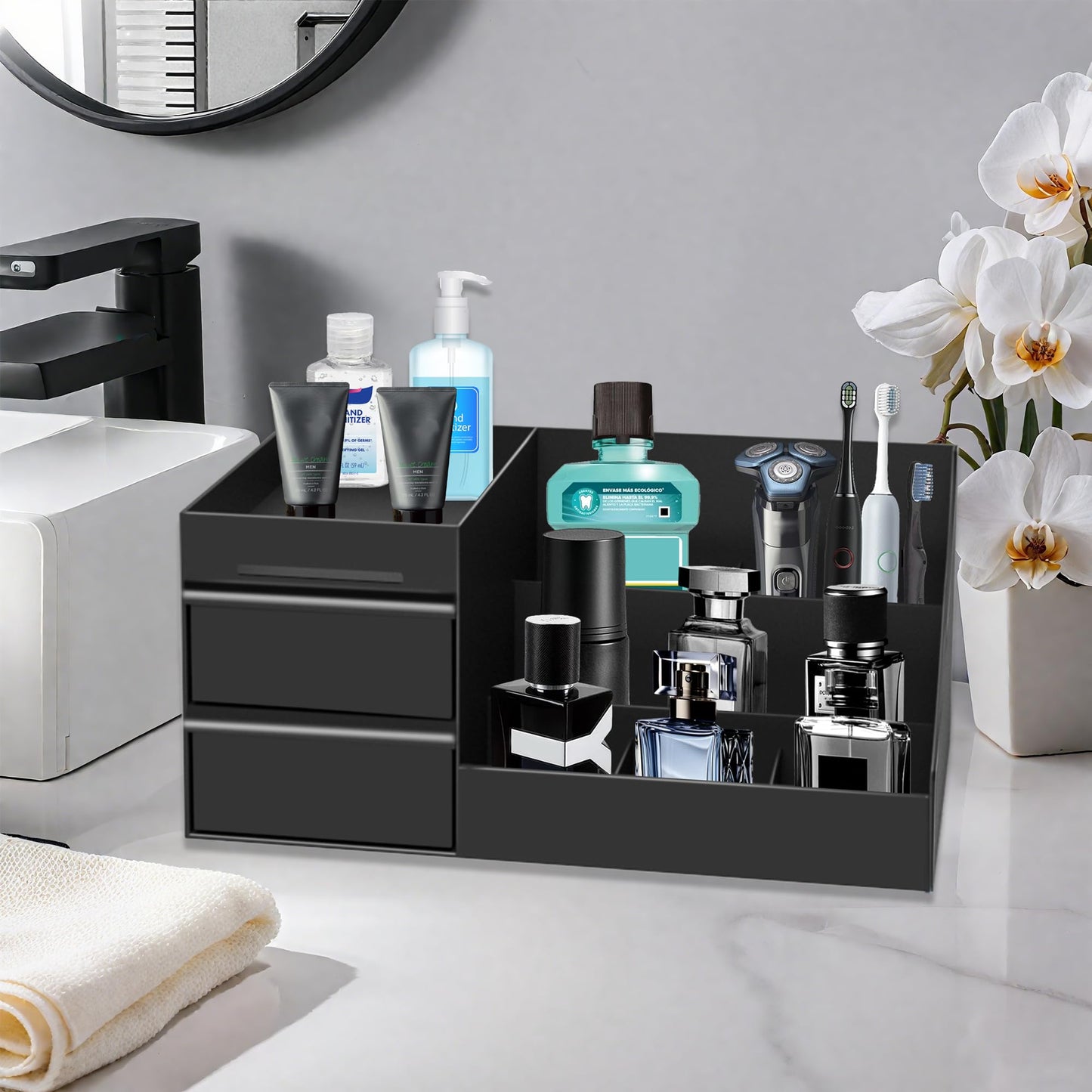 Novalunae Mens Cologne Organizer,Mens Bathroom Organizer,Cologne Organizer for Men,Perfume Organizer,Cologne Stand,Cologne Shelf,Perfume Stand,Bathroom Countertop Storage,Easter Gifts for Men