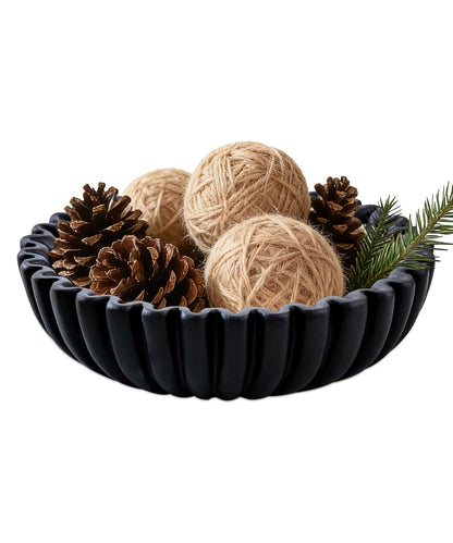 Zielozod Large Decorative Bowl for Home Decor,Decorative Fruit Bowl for Kitchen Counter, Table Centerpieces, Modern Key Bowl for Entry Table, Coffee Table(Black)
