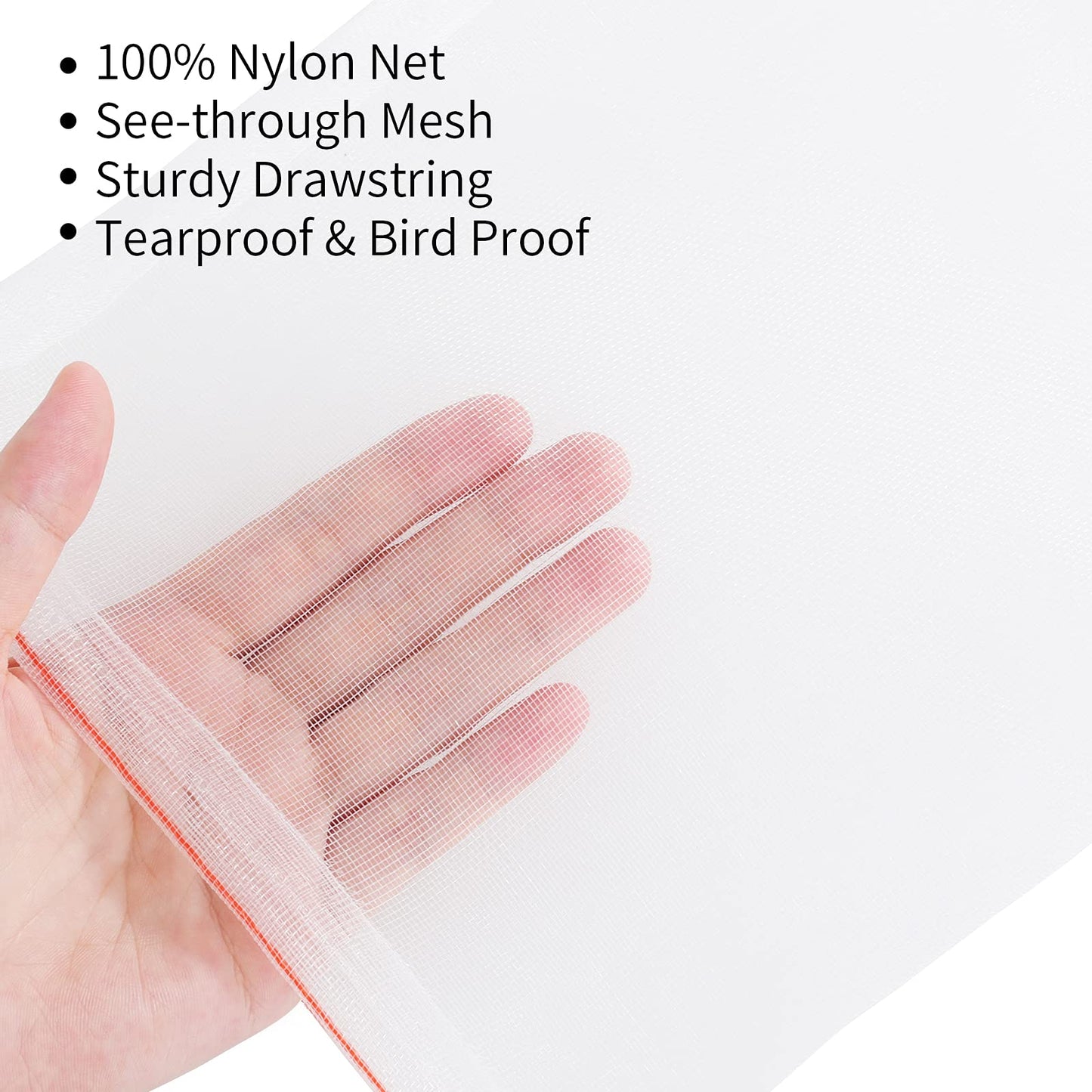 Kikhope 50 Pcs Fruit Protection Bags, 12"x8" Mesh Netting Barrier Bags, Garden Plant Fruits Flower Protect Bag, Garden Netting Bag for Protecting Your Plant Fruits Flower Vegetable