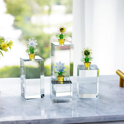 Clear Polished Glass Cube Photo Props, Transparent Solid Glass Display Blocks for Photography Boutique Jewelry Cosmetic Crafts Closet Show, 4 Pack (Transparent Cube)