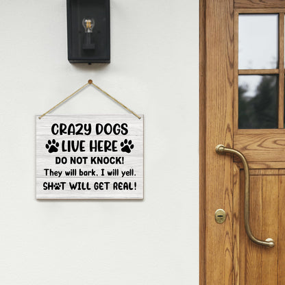 No Knocking Door Sign, Housewarming Gifts For Women Men Friend Coworker, Beware Of Dog Sign Dont Ring Doorbell Sign Do Not Disturb Sign Wooden Sign Wall Decor Wall Sign Hanging Sign -18