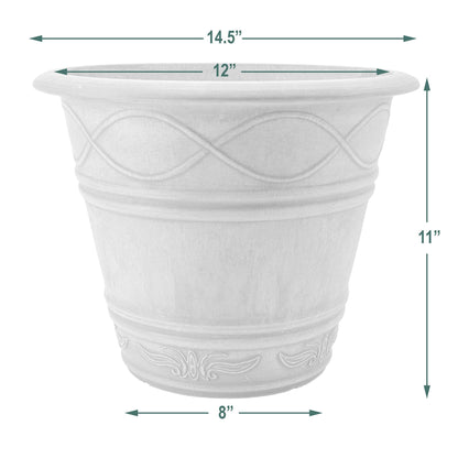PSW Pot Collection Western Weave Planter Pot for Indoor and Outdoor Plants and Gardens, 14.5-inch, Chocolate