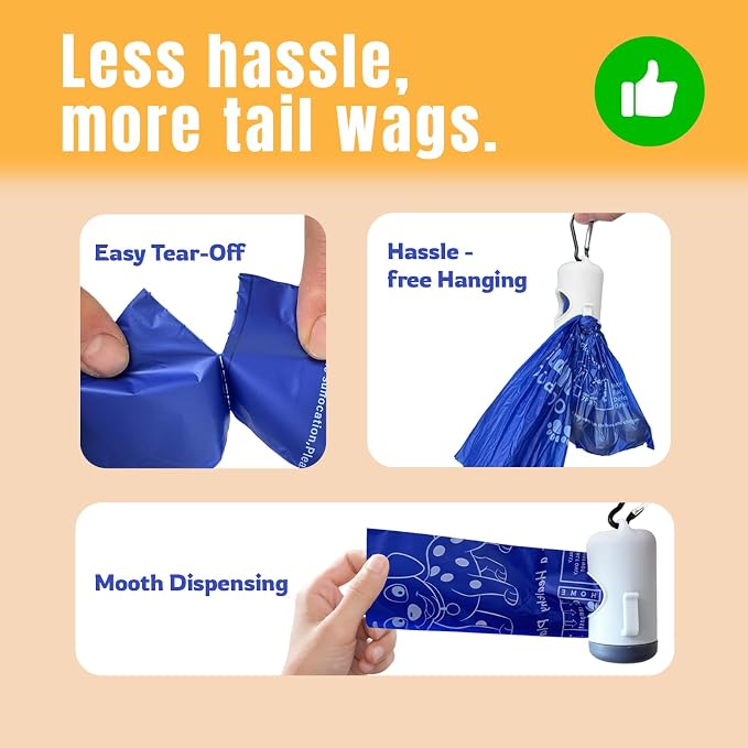 Compostable Dog Poop Bags BPI Certified Biodegradable Pet Waste Bags Leak-Proof Thickened and Opaque Eco Design (16 rolls 240 bags)
