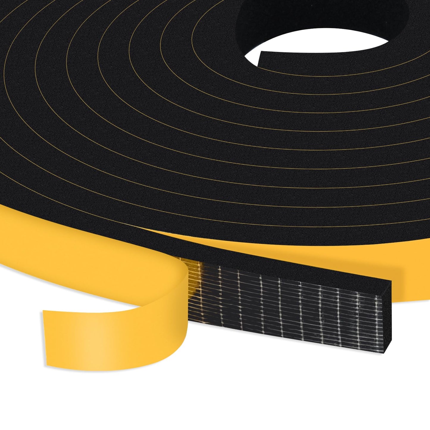 Trisiki Weather Stripping Door Seal Strip, Strong Adhesive, Lightproof, Noise-Reduction, Weatherproof Foam Tape Insulation for Sliding Door, Front Door Frame, Windows (1/2 in x 1/4 in x 26Ft)