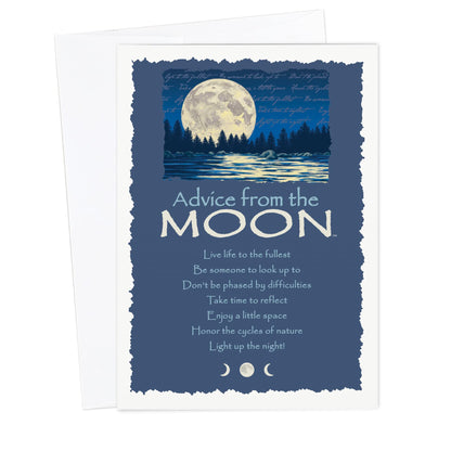 Your True Nature Advice from the Moon 6 All Occasion Greeting Cards, Sustainable Blank Inside Uplifting Motivational Card Pack (GCADVMOON6-BLANK)