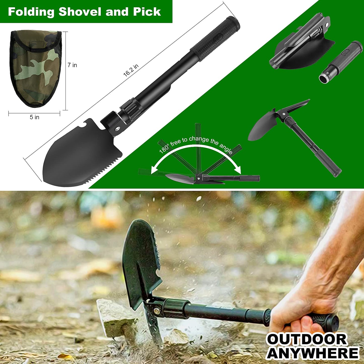 Survival Kit and First Aid Kit, 142Pcs Professional Survival Gear and Equipment with Molle Pouch, for Men Dad Husband Who Likes Camping Outdoor Adventure (Green)…