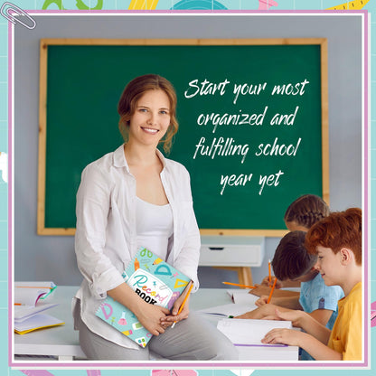 Fuyoooo Teacher Record Book Teacher Grade Books 2026-2027 Spiral Bound Record Planner 2026 Class Grade Book Office Favors for Classroom Attendance Decoration Double Sided(Green, Crayon)