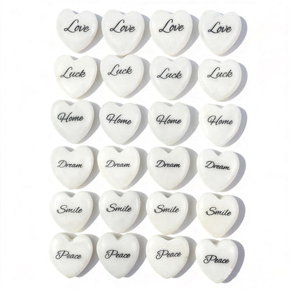 24pcs Inspirational Rocks with Words,Heart Affirmation Stones for Family and Friends as Gifts, Encouragement Stones for Home, Garden, Office Decor,1.18''Each