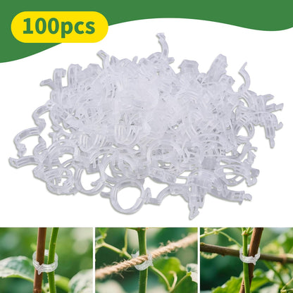 100 PCS Plant Support Clips,Reusable Garden Clips for Tomatoes, Climbing Plants, Vine Support,Plastic Plant Clips for Trellises, Indoor & Outdoor Use