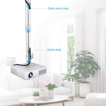 NIERBO Universal Projector Wall Ceiling Mount Hanger 360° Rotatable Head with Extendable Length 11.8 Inch to 19.7 Inch Mounting Bracket